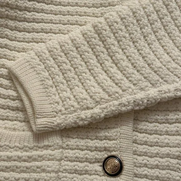 NEW Ba&sh Bash Gaspard Tweed Cardigan Jacket in Ecru Cream White | size 1 / S - Picture 10 of 13